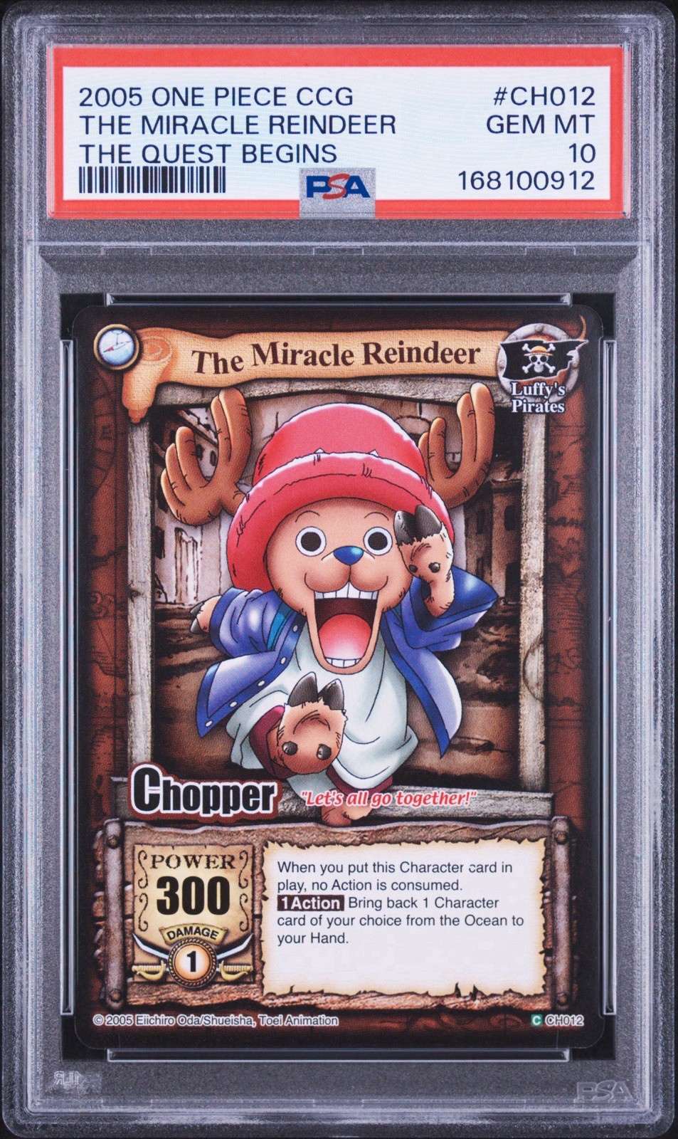 PSA 10 CHOPPER ONE PIECE The Quest Begins VINTAGE CH012 Th Miracle Reindeer 2005