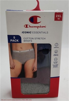 Champion Women's 5pk Cotton Stretch Iconic Essentials Briefs - XXL *SEE DEAL!!!*