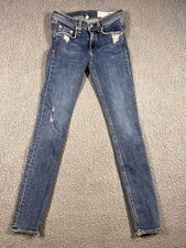 RAG BONE La Paz Blue Skinny Denim Distressed Jeans Pants Size 25 W1502K520LAP