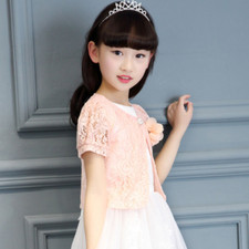 Girl Short Sleeve Bolero Shrug Short Cardigan Lace Shawl Party Dress Cape Shrug