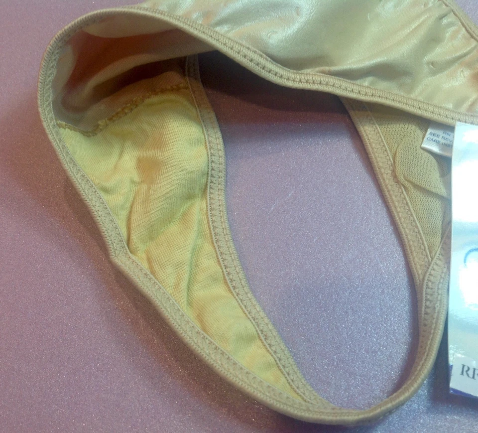 Bragas, Tangas Mujer "CAPRICIA O'DARE" Talla 10 Beige Cuero Look con Decoraciones Foto 4 de 4