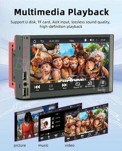 Double 2Din Car Radio Bluetooth Stereo MP5 Player Wireless CarPlay Mirror Link - Picture 10 of 18