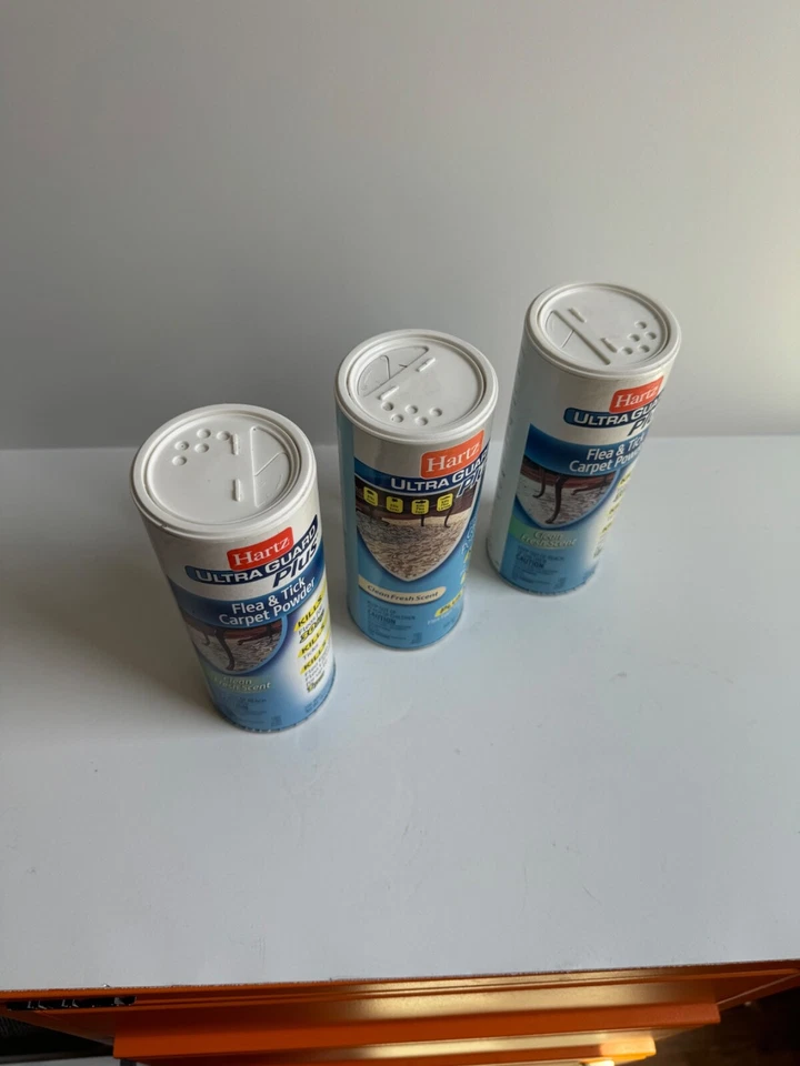 3 件全新 Ultra Guard Plus 跳蚤蜱控制地毯粉 16 盎司清洁新鲜香味 — 第 2/2 张图片