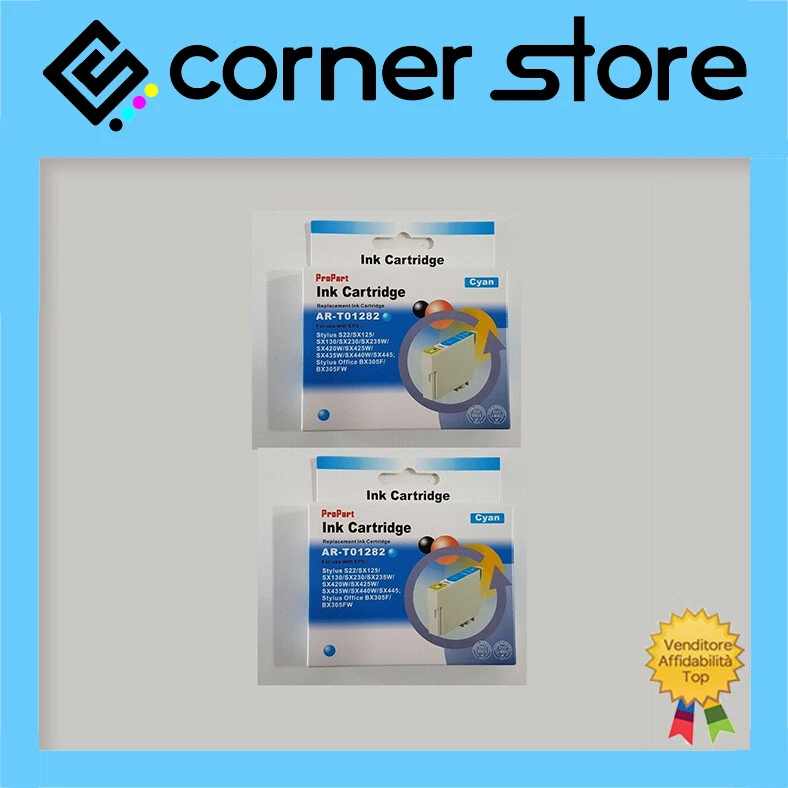 KIT 2 Cartucce Compatibil Epson T1282 C - Ciano - BX305FW-SX125-SX130-SX230