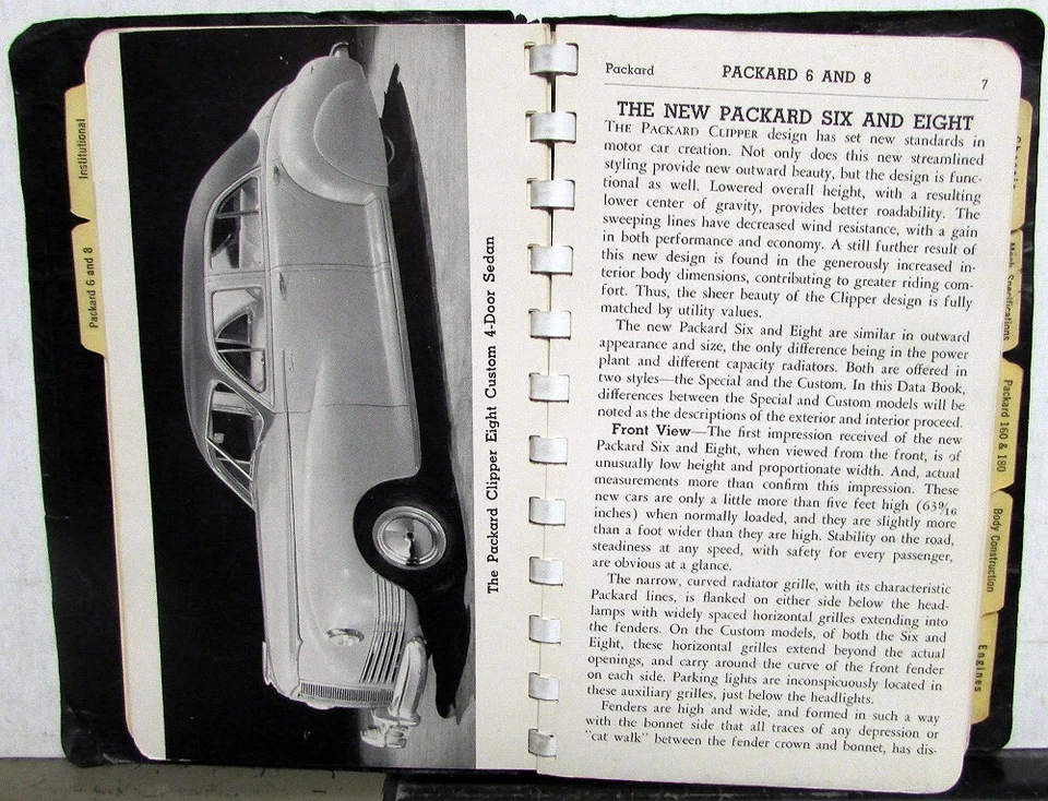 Libro de datos de concesionario Packard 1942 manual de referencia de ventas 160 180 autos personalizados Foto 4 de 4