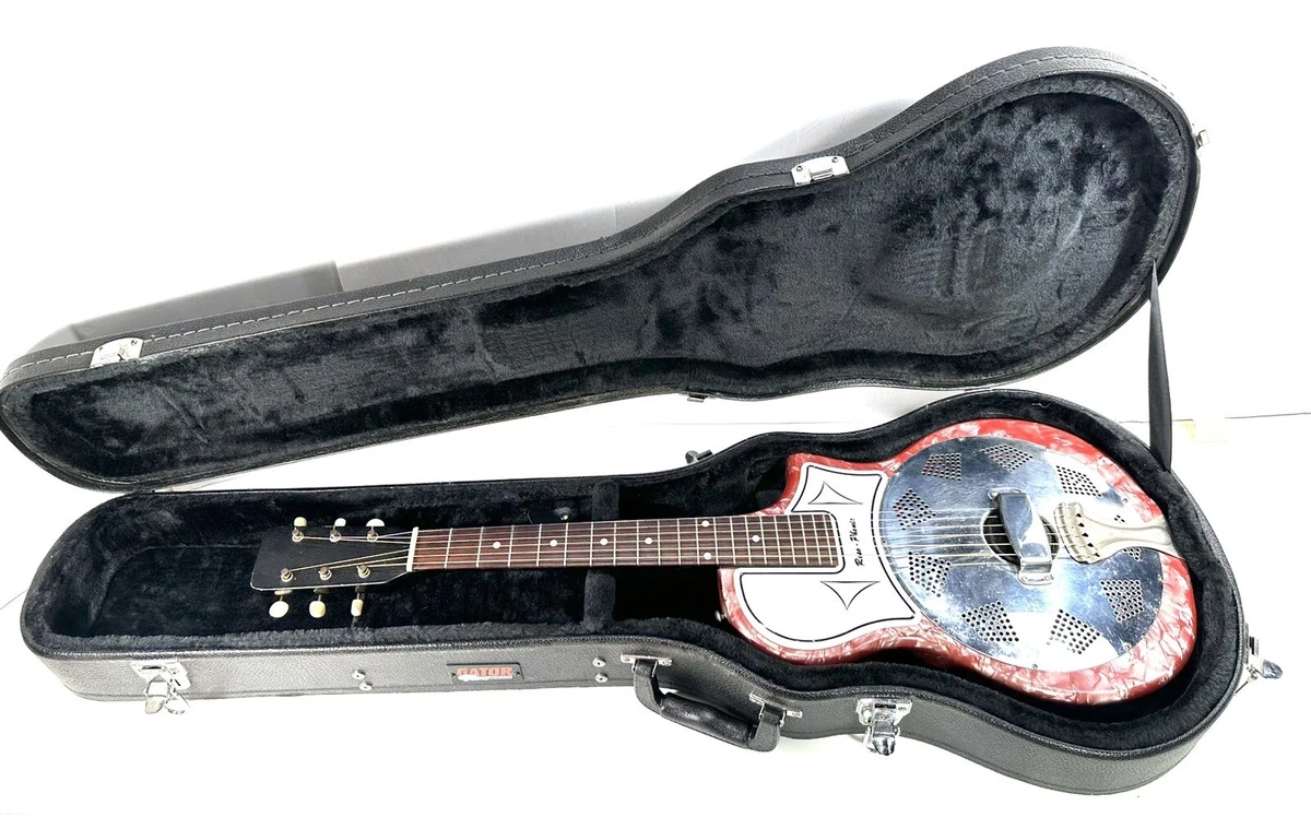 National Resophonic Vintage Resonator Guitar With Pink Pearl MOP Mother Of Pearl