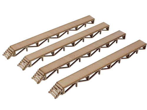 4 x 28cms Carriage Maintenance Wooden Platforms OO Gauge 1:76 scale Railway Kit - Picture 1 of 13