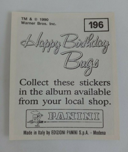 1990 Panini Happy Birthday Bugs (Pick Your Sticker) - Picture 281 of 343