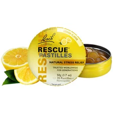 Bach RESCUE Pastilles Natural Stress Relief Lemon Flavor 50g 1.7 oz