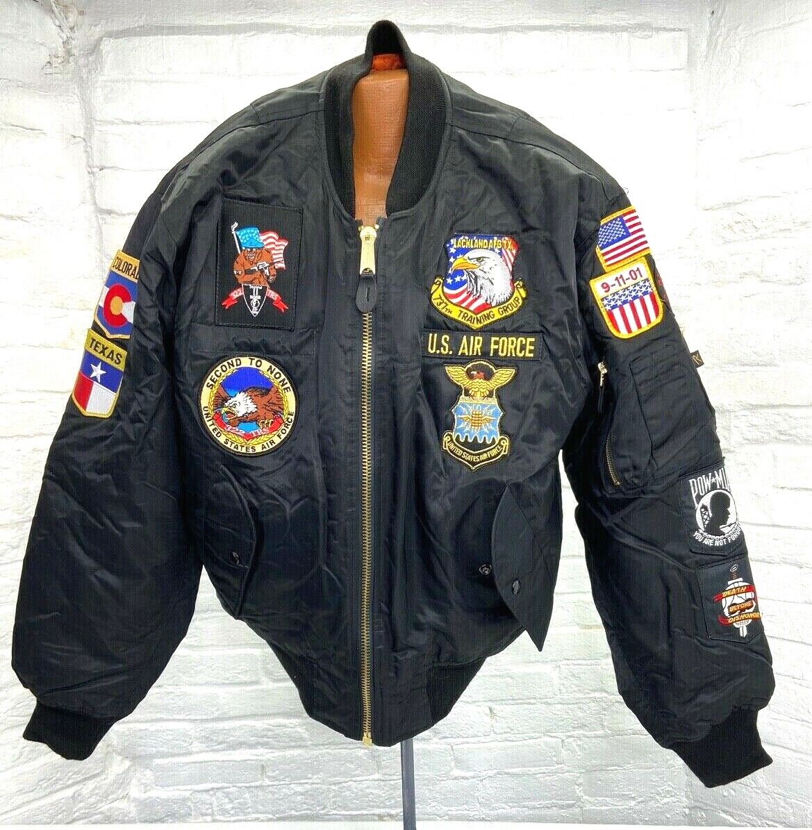 US Air Force Black Patched MA-1 Tour Jacket