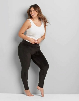 Lane Bryant Women's Black Velour Velvet 