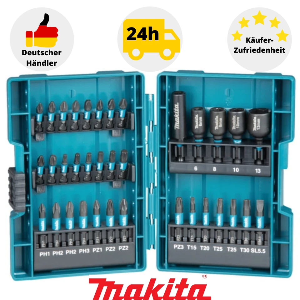 Makita Bit-Set B-66880 35-teilig Impact-Black-Serie S2-Stahl Schraubarbeiten 