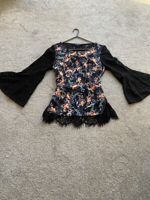 Lace/silk blouse by French conection size S