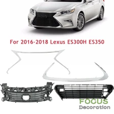 For 2016-2018 Lexus ES300H ES350 Front Bumper Grille Molding Trim 4Pcs Set ABS