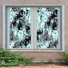 3D Green Flowers D109 Window Film Print Sticker Cling Stained Glass UV Block An