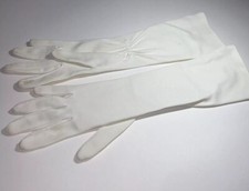 Vintage 1950-60s Ivory Elbow Length Gloves. Size Small