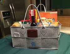 CARRY ALL CRAFT AUTO GROCERY TOTE STURDY DURABLE COMPACT REUSEABLE 16"X10.5"X7' 