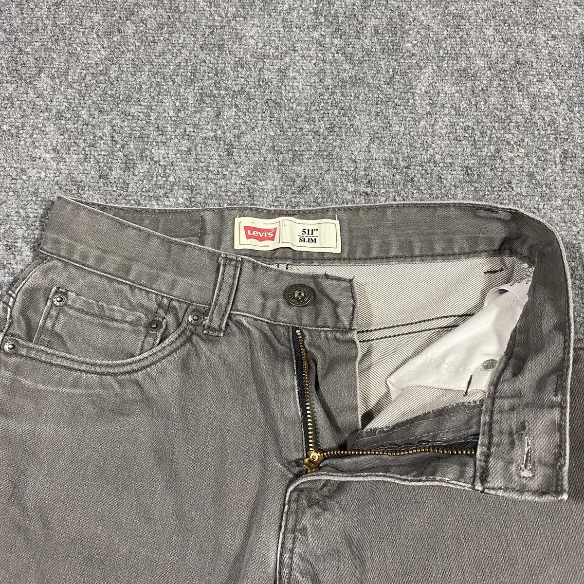 Levis 511 Jeans Boys 14 Gray Grey Slim Fit Straight Denim Youth Kids Pants Jean