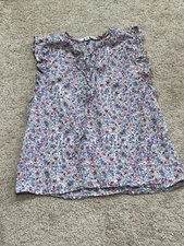 BB Dakota by Steve Madden Womens Shirt Sz S Multicolor Floral Tie Front Ruffle