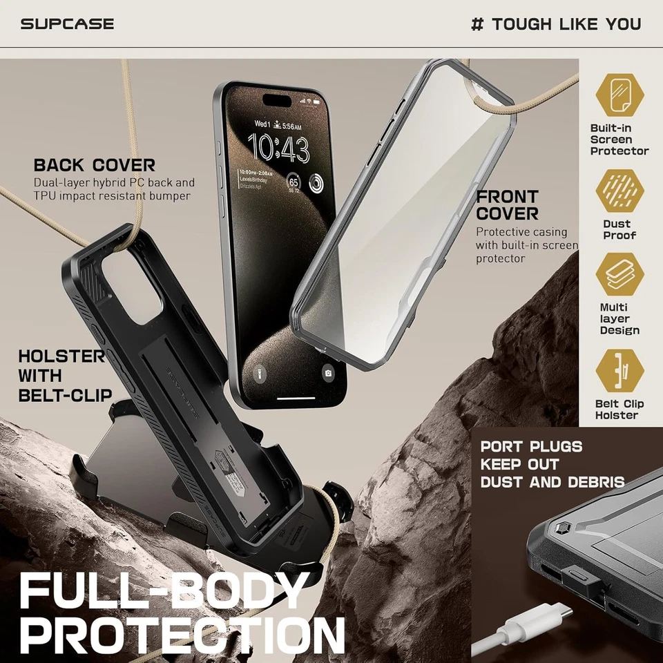 Capa protetora corpo inteiro UBPro SUPCASE UBPro para iPhone 16 Series iPhone 16+ Pro Max - Imagem 2 de 4