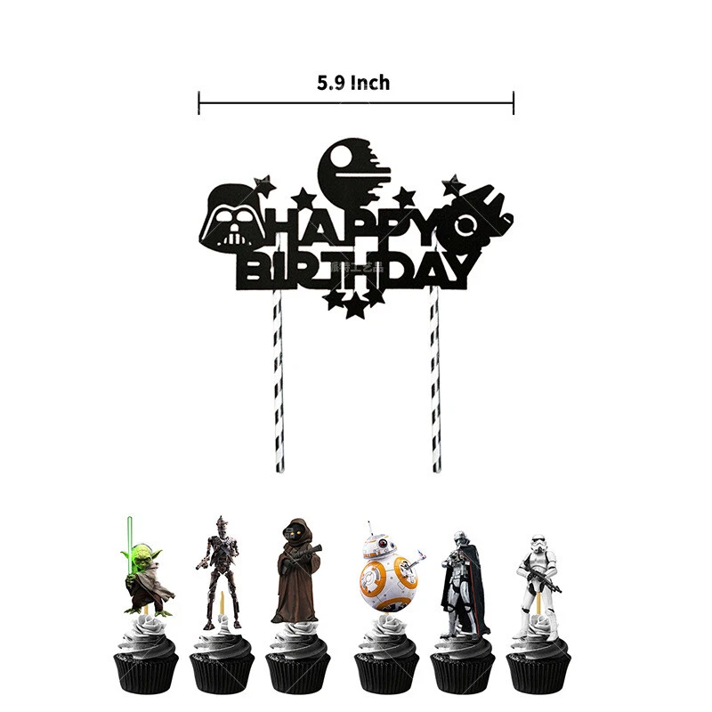 Star Wars Cumpleaños Fiesta Suministros Banner Globos Toppers Fiesta Set Decoración Foto 4 de 4