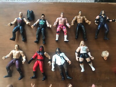 WWF & WCW Action Figure lot with Ring, Cage, & lots of accessories