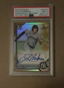 2022 Bowman Chrome Baseball Auto Gold /50 PSA 9 Tyler Hardman 1st
