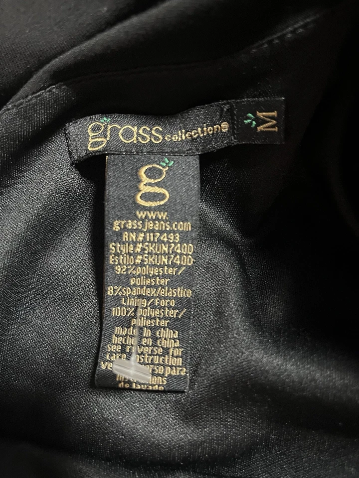 Vestido Grass Collections Un Hombro Talla M Negro Hasta la Rodilla Fuera del Hombro Foto 3 de 4