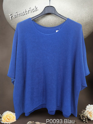 Damen Feinstrick Pullover Kurzarmarm Tunika Damen Pulli Blau Gr.44/46 P0093