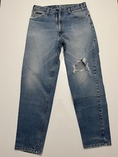 Levi's 550 Men's Medium Light Blue Wash Orange Tab Denim Jeans 34x32 USA Vintage