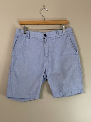 SABA Main Blue Seersucker Striped Shorts Casual Preppy Size 30 x 8.5 0224