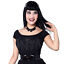 thumbnail 2  - Kreepsville 666 Gothic Punk Vampira Bat Dark Womens Shoulder Top T Shirt Size L