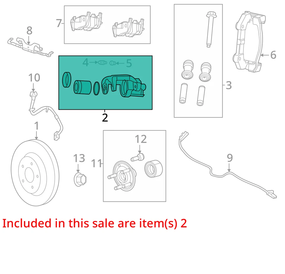 Pinza de freno de conductor trasera izquierda OEM PARA JEEP GRAND CHEROKEE 2022-2024 3,6 L Foto 4 de 4