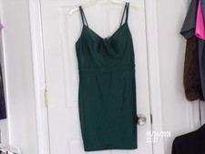 WOMENS JUNIOR CITY STUDIO 11 DARK FOREST GREEN LINED ALOT OF STRETCH WHOLE DRESS
