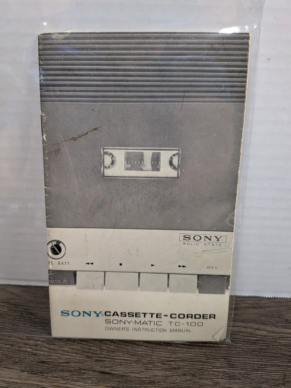 Sony Owners Manual Cassette Recorder Player Model TC-100 Vintage Electronics