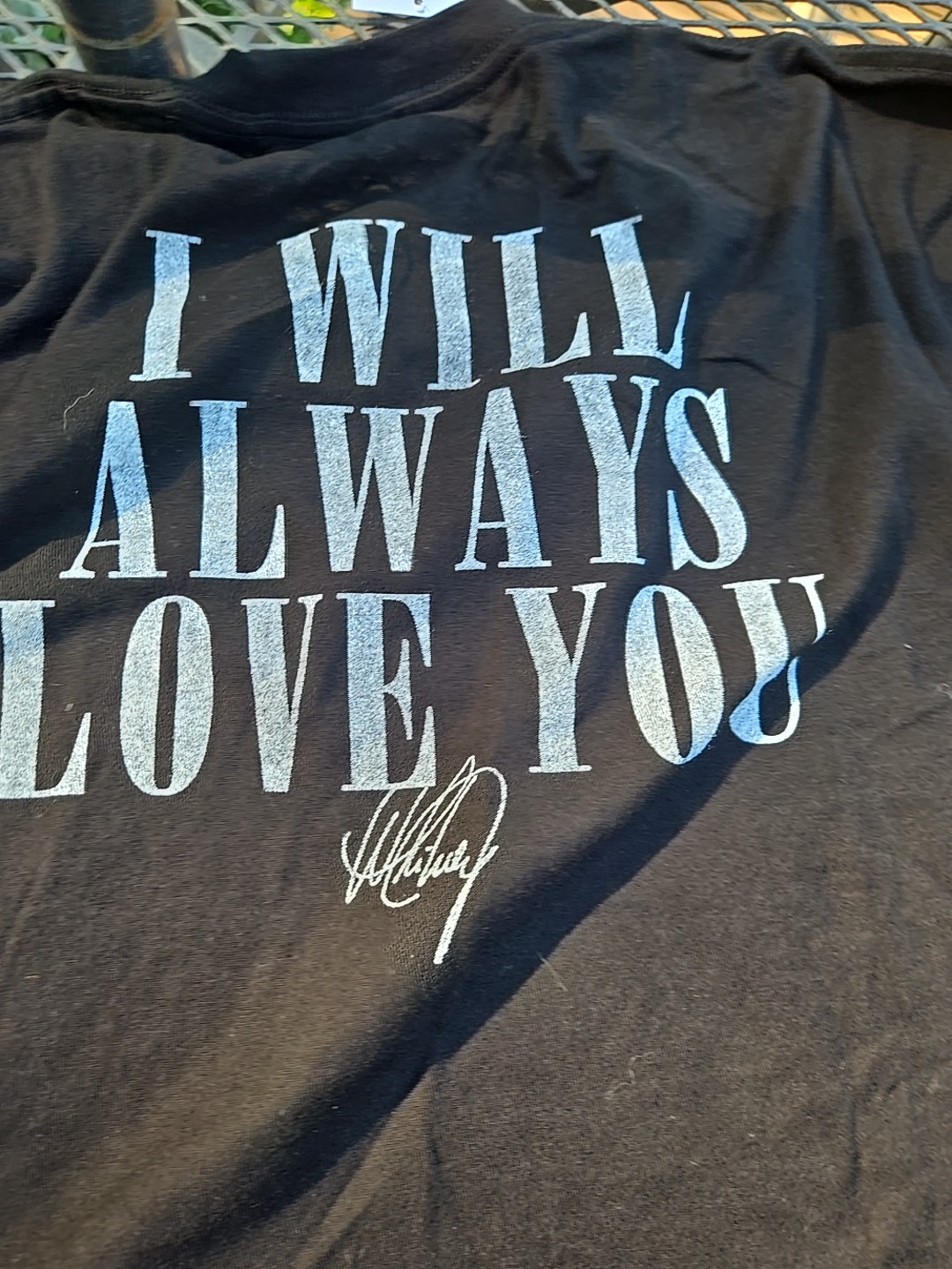 Whitney Houston Whitney I Will Always Love You Black Adult T-Shirt XL