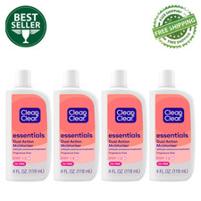 4 Pack Clean Clear Essentials Dual Action Acne Facial Moisturizer, 4 fl. oz