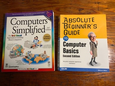 2 Lot Guides Beginners Computer Basics 383 Pgs. & Computers Simplified 223 Pgs.