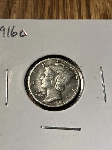 1916 D Mercury Dime Good Very Good VG .900 Silver Antique Coin Coins Money