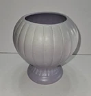 Rumrill ribbed vase, ombre #294, fades pewter to lavender, 6" T, uncommon shape