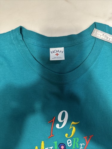 Noah NY T-Shirt Mens Size L Teal Mulberry New York Embroidered - Picture 6 of 7