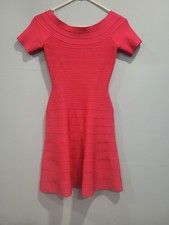 Herve Leger Bodycon Bandage Rose Red Dress XXS