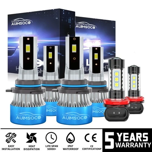 For Toyota Corolla 2009-2015 LED Combo Headlight Kit Fog Bulbs 10000K Cool White