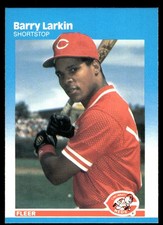 Barry Larkin 1987 Fleer #204 Cincinnati Reds FREE SHIPPING AutographDen