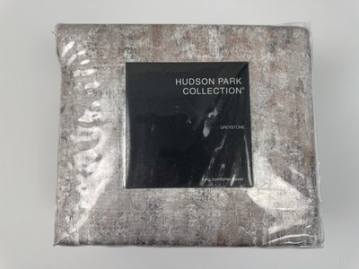 Hudson Park Collection Greystone KING Duvet Comforter Cover & Warm Clay