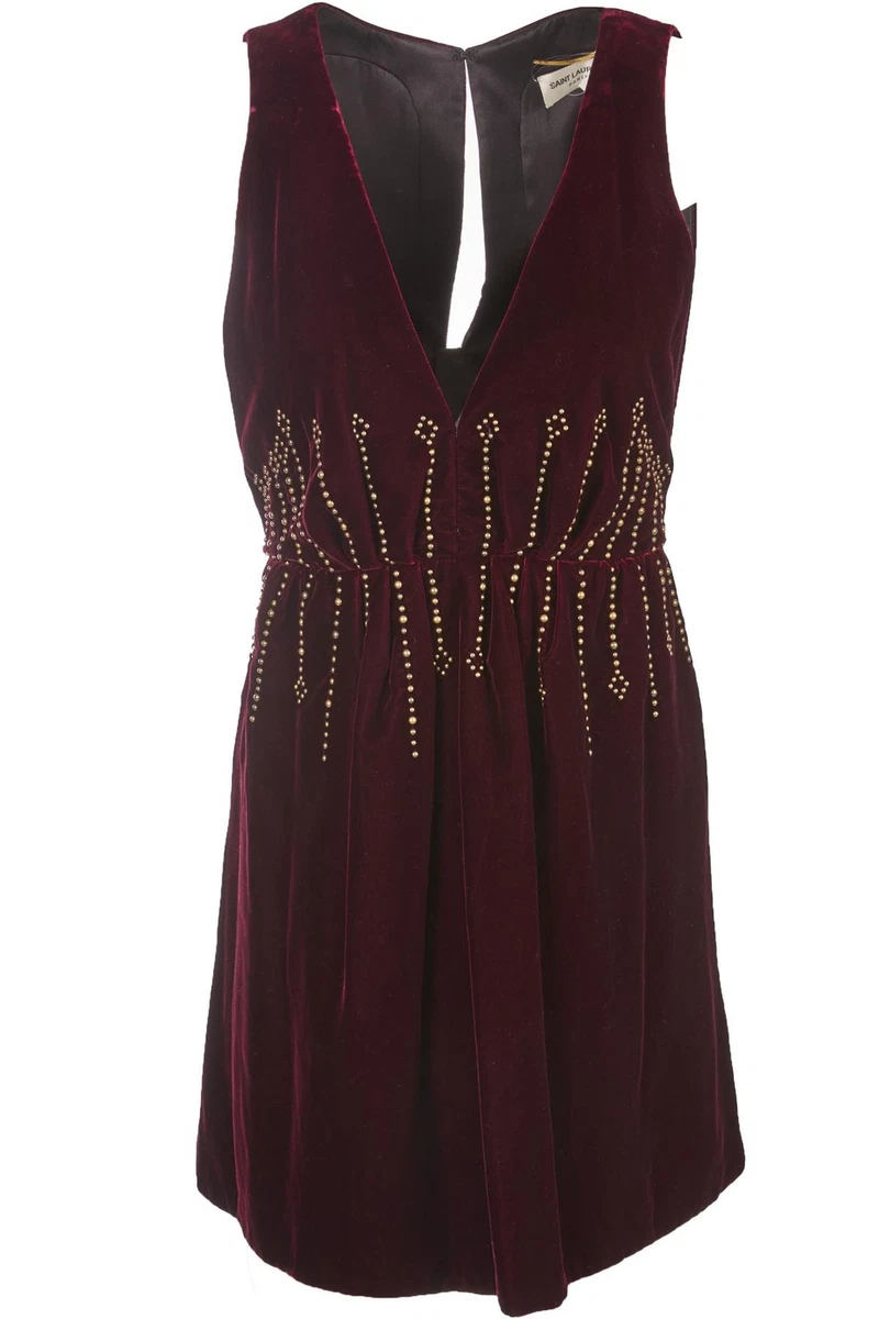 【美品】サンローラン ヴェルヴェット ドレス サンプルドレス】｜VD-08｜プレミアムラグジュアリードレス （ロイヤル