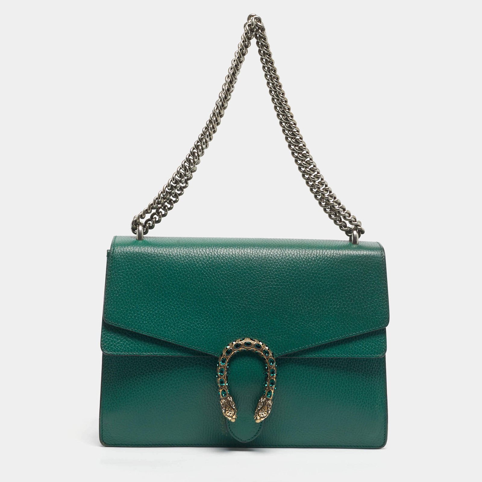 Gucci Green Leather Medium Dionysus Shoulder Bag