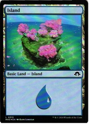 Island (0500) (Ripple Foil) 500 Land Modern Horizons 3 NM Foil MTG