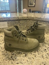 Timberland 6  Premium Waterproof 200G Insulated Boots Olive A0330 Boys Size 2 US