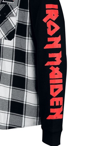 Felpa con cappuccio Iron Maiden Eddie flanella rara band merch metal nuova - Foto 5 di 12
